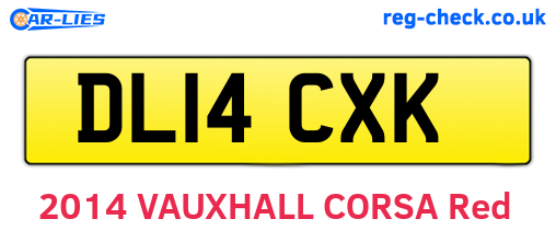 DL14CXK are the vehicle registration plates.