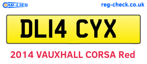 DL14CYX are the vehicle registration plates.