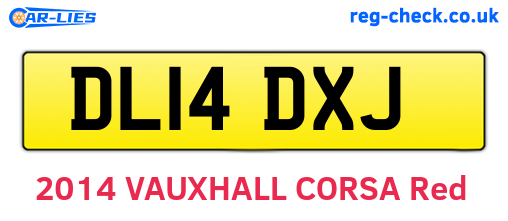 DL14DXJ are the vehicle registration plates.