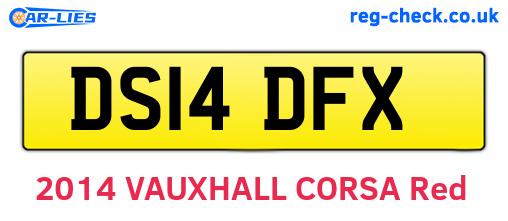 DS14DFX are the vehicle registration plates.