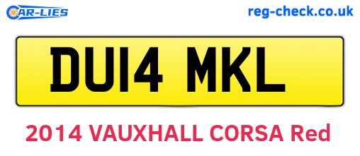 DU14MKL are the vehicle registration plates.