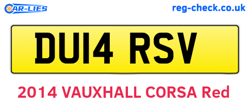 DU14RSV are the vehicle registration plates.