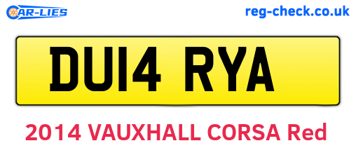 DU14RYA are the vehicle registration plates.