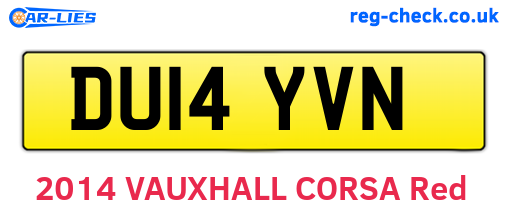 DU14YVN are the vehicle registration plates.