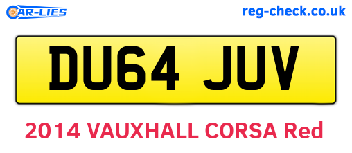 DU64JUV are the vehicle registration plates.