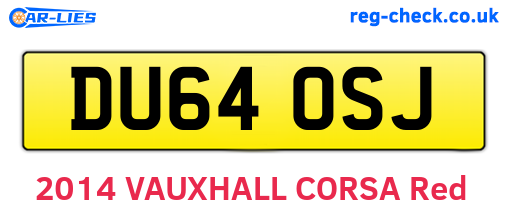 DU64OSJ are the vehicle registration plates.