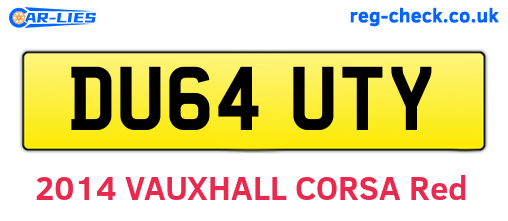 DU64UTY are the vehicle registration plates.