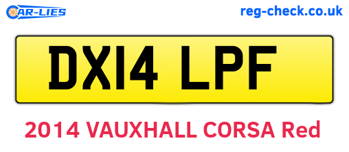 DX14LPF are the vehicle registration plates.