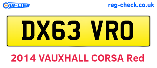 DX63VRO are the vehicle registration plates.
