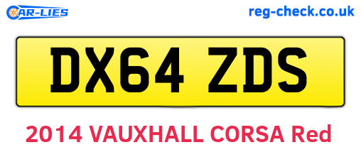 DX64ZDS are the vehicle registration plates.