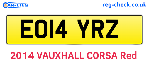 EO14YRZ are the vehicle registration plates.