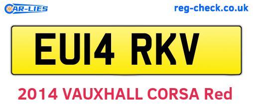 EU14RKV are the vehicle registration plates.