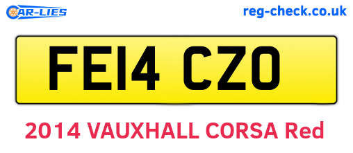 FE14CZO are the vehicle registration plates.