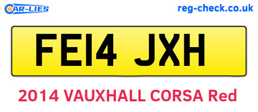 FE14JXH are the vehicle registration plates.