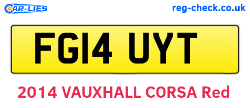 FG14UYT are the vehicle registration plates.