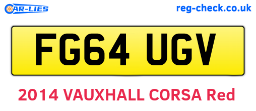 FG64UGV are the vehicle registration plates.