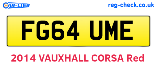FG64UME are the vehicle registration plates.