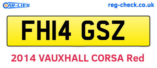 FH14GSZ are the vehicle registration plates.