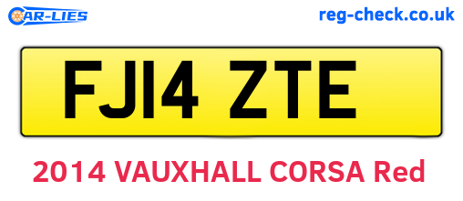 FJ14ZTE are the vehicle registration plates.