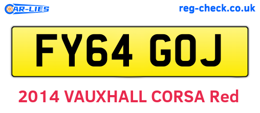 FY64GOJ are the vehicle registration plates.