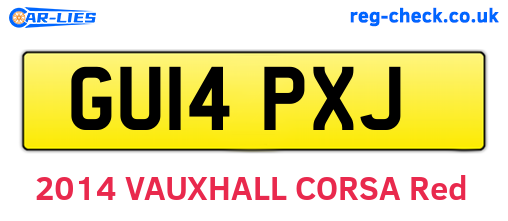 GU14PXJ are the vehicle registration plates.