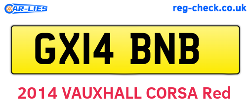 GX14BNB are the vehicle registration plates.