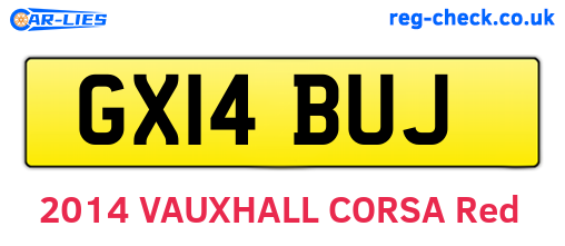 GX14BUJ are the vehicle registration plates.