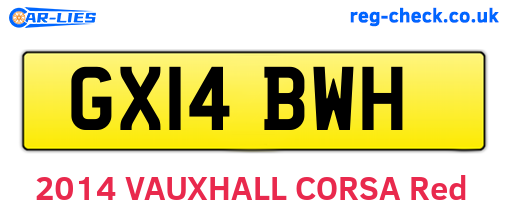 GX14BWH are the vehicle registration plates.