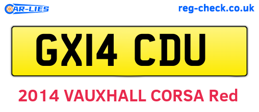 GX14CDU are the vehicle registration plates.