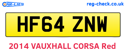 HF64ZNW are the vehicle registration plates.