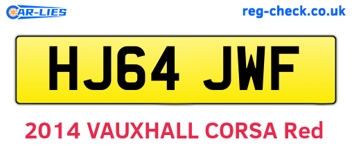 HJ64JWF are the vehicle registration plates.