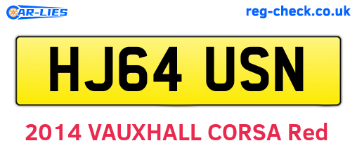 HJ64USN are the vehicle registration plates.