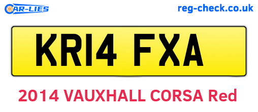 KR14FXA are the vehicle registration plates.
