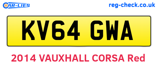 KV64GWA are the vehicle registration plates.