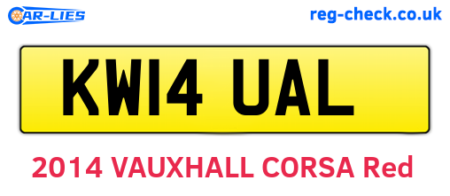 KW14UAL are the vehicle registration plates.
