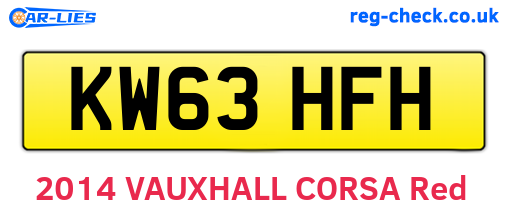 KW63HFH are the vehicle registration plates.