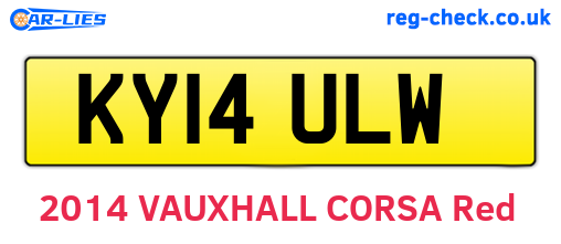 KY14ULW are the vehicle registration plates.