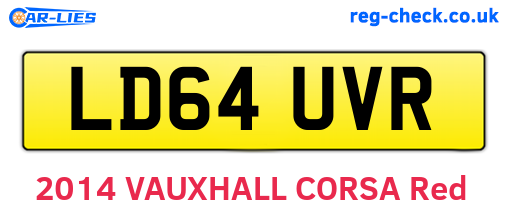 LD64UVR are the vehicle registration plates.