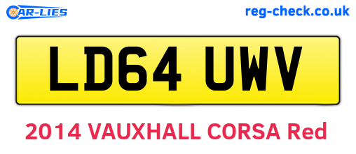 LD64UWV are the vehicle registration plates.