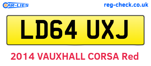 LD64UXJ are the vehicle registration plates.