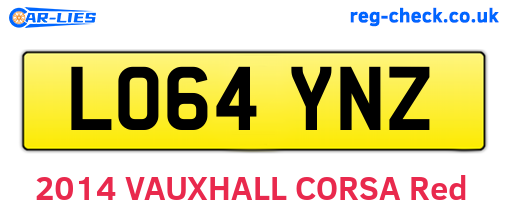 LO64YNZ are the vehicle registration plates.