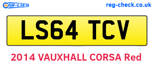 LS64TCV are the vehicle registration plates.