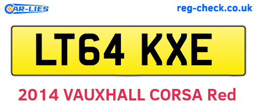 LT64KXE are the vehicle registration plates.