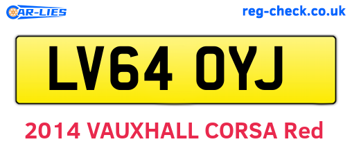 LV64OYJ are the vehicle registration plates.