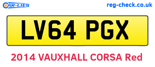 LV64PGX are the vehicle registration plates.