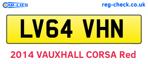 LV64VHN are the vehicle registration plates.