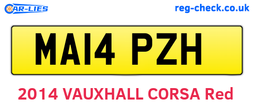 MA14PZH are the vehicle registration plates.