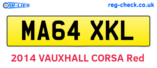 MA64XKL are the vehicle registration plates.