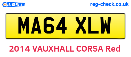 MA64XLW are the vehicle registration plates.