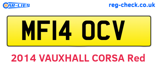 MF14OCV are the vehicle registration plates.